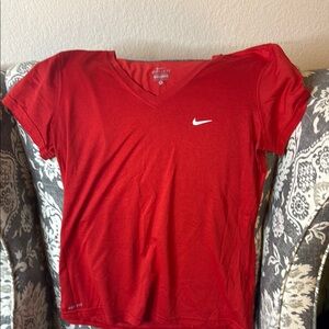 Nike Red Fitted Short Sleeve Tee